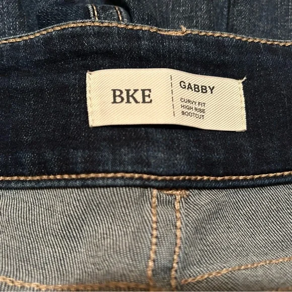 BKE Gabby Curvy Fit Bootcut Jeans - Dark Blue - Picture 3 of 4
